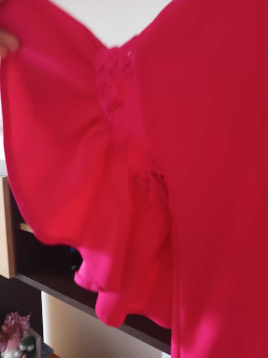 Rochie fucsia Brisé elegantă cu broderie ,