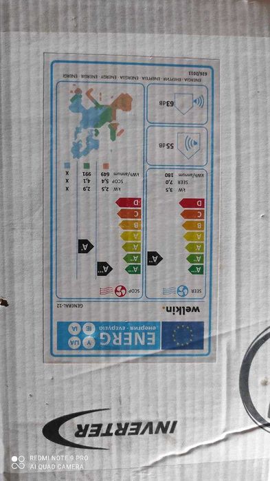 Кондиционер Welkin /Konditsioner Welkin General SLV 9 000 Btu Inverter