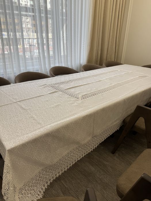 Скатерть с кружевом размер 310*180 Турция