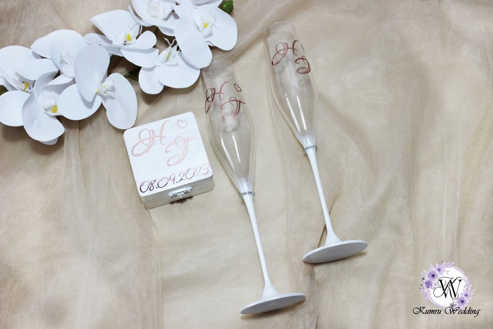 Сватбени чаши от  30 лв на комплект - ръчно изработени