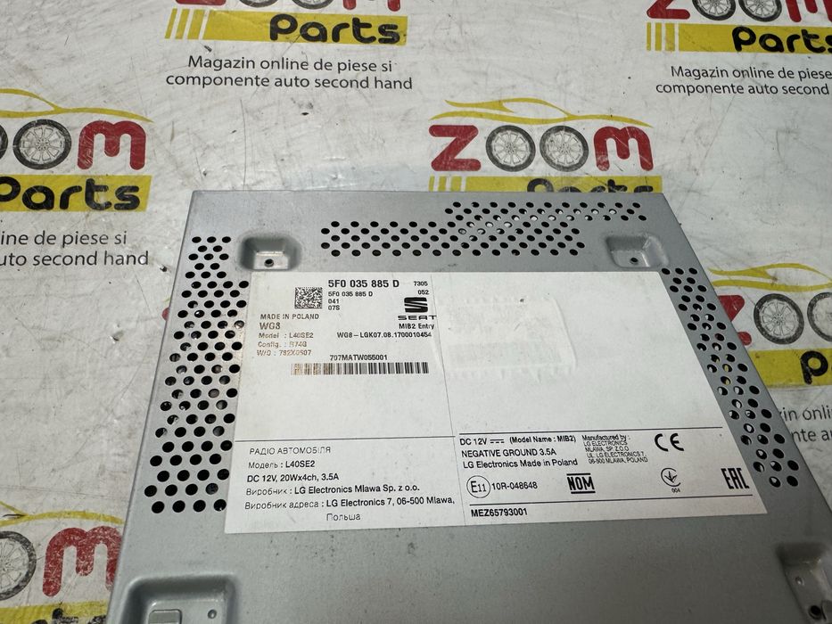 Radio unitate audio Seat ibiza Toledo 4 Leon 3 2016-2020