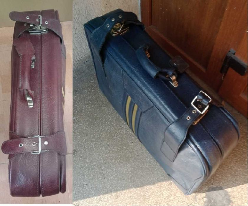 geamantan valiza din piele retro
