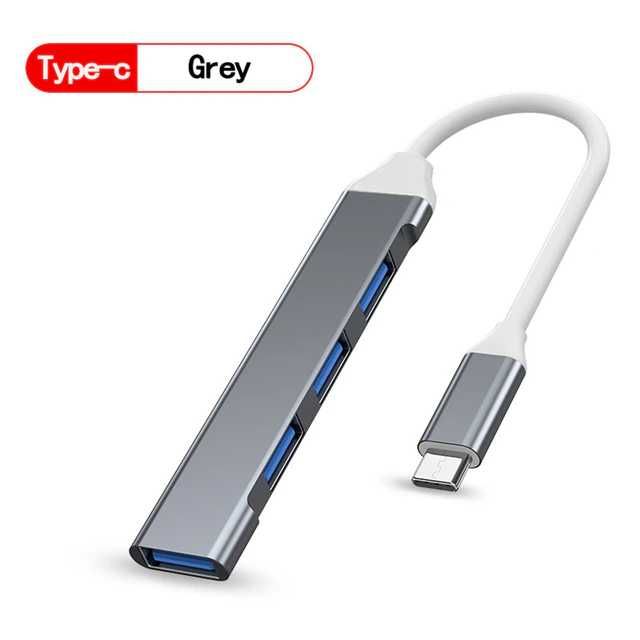 USB HUB 3.0, 4 Ports. Тип USB и Type-C. Гарантия. Доставка