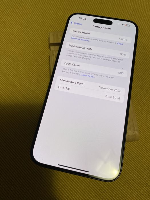 Iphone 15Pro Max Titanium Blue 256Gb 90% Battery Health Neverlock