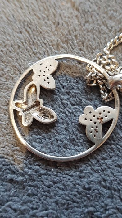 Lantisor argint 925 dama,pandantiv fluturasi,stare f buna,44 cm