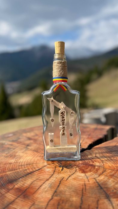 Sticla Decorativa / Artizanat Handmade Maramures Personalizabila- Cadou Unic Romanesc