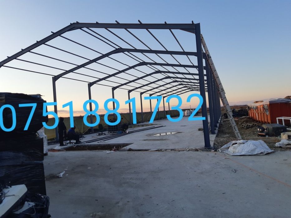 Vand hală metalica ferme și stâlpi cu accesorii pentru hală respectivă