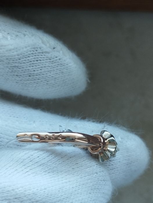 Съветски руски златни обеци с диамантите