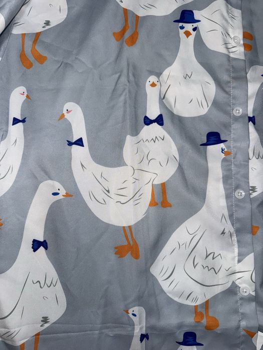 Рубашка с принтом гуся, короткий рукав