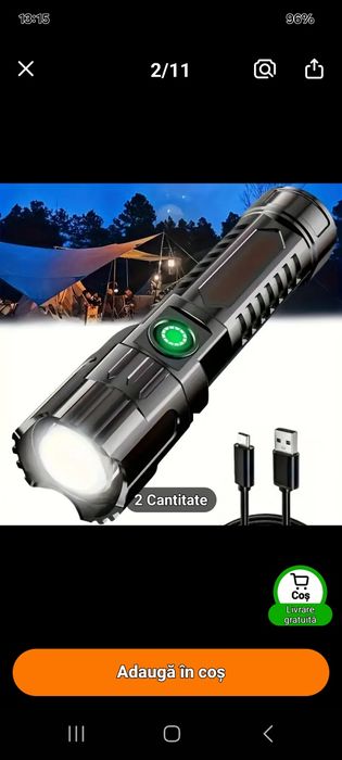 Lanterne LED reîncărcabile cu lupă