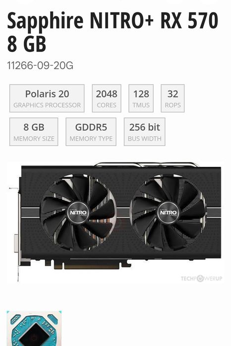 Vand Sapphire nitro+ RX570 8gb /256biti sigiliu, si Rx 580 4gb