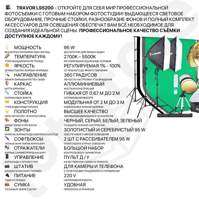 Для фотостудии полный набор студийное оборудование софтбокс хромакей