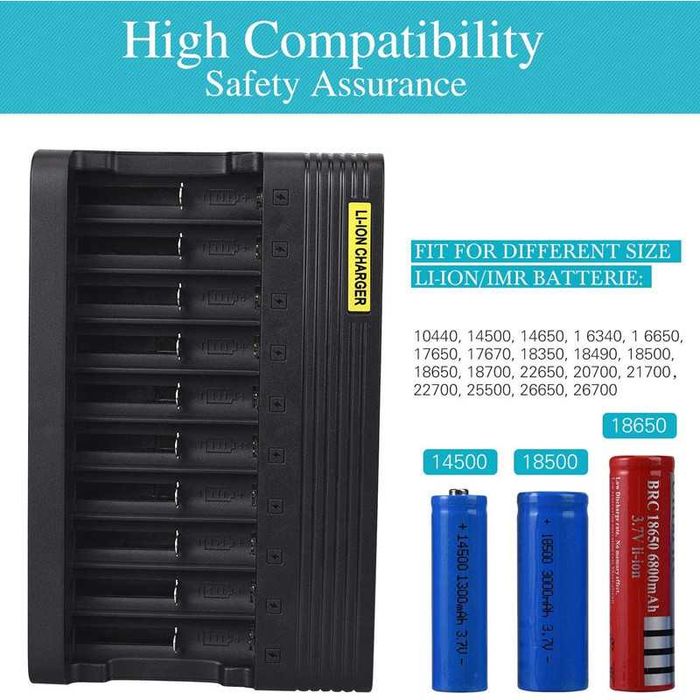 Incarcator de Acumulatori Li-ion  Multifuntional 10 Porturi