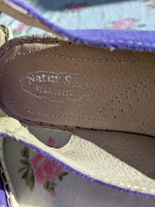 Sandale dama din piele întoarsă mov mărimea 41