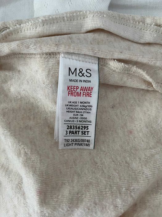 Set 3 pijamale/salopete cu piciorus si protectie manute 54 - 1 luna