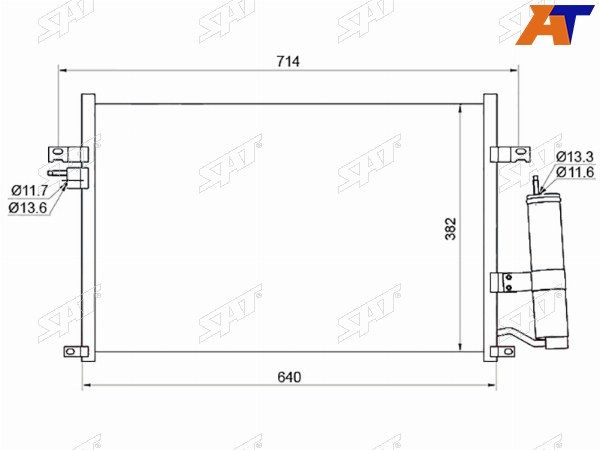 Радиатор кондиционера Chevrolet Lacetti