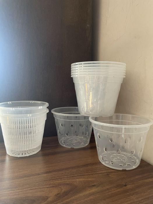 Саксии,10 бр за орхидея,дренажна,прозрачна