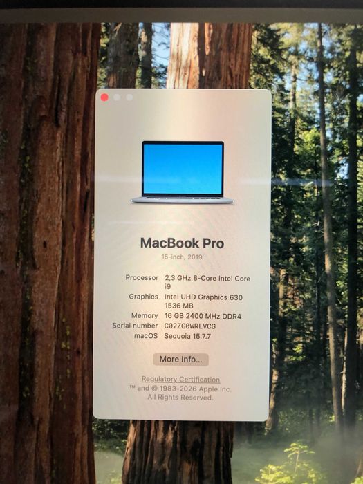 MacBook Pro 2019 Core i9 16GB RAM 512SSD - Kuchli Noutbuk