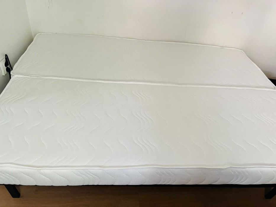 NYHAMN Cadru canapea extensibilă ikea 3 locuri, + 2 saltele 70x200 noi !