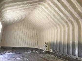 Утепление ППУ Пенополиуретан СКЛАД АНГАР КРЫША ГАРАЖ