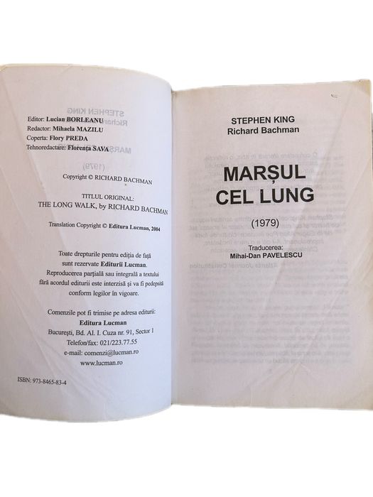Carte Marșul cel lung - Stephen King / Richard Bachman (Editura Lucman 2004)