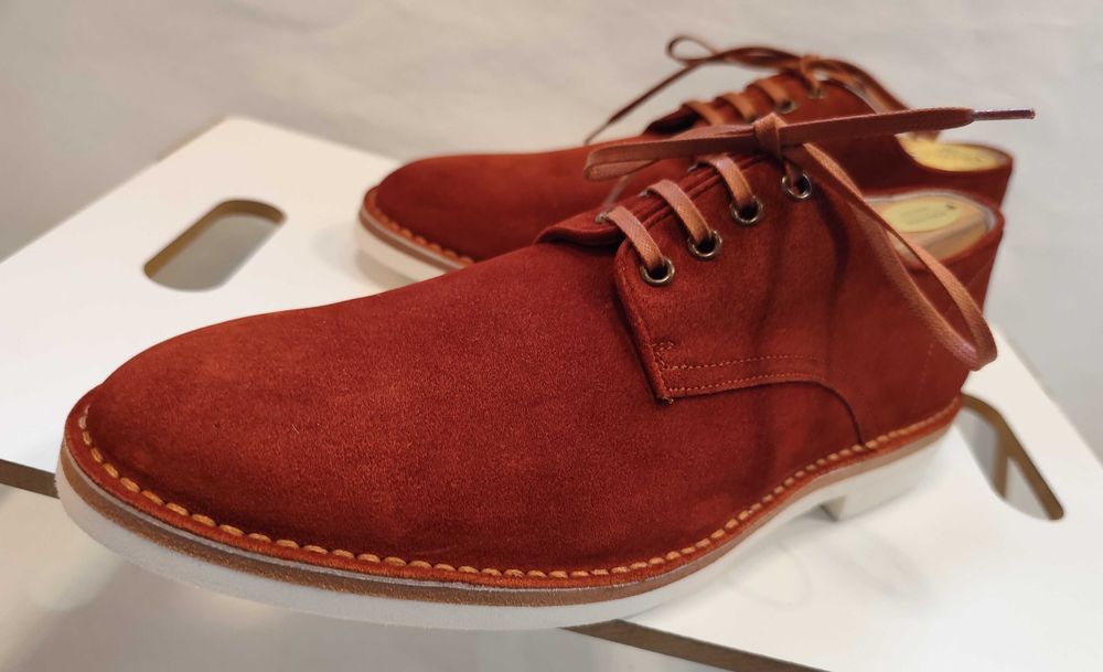 Pantofi derby 42.5 43 de lux Hugo Boss NOI piele naturala moale suede