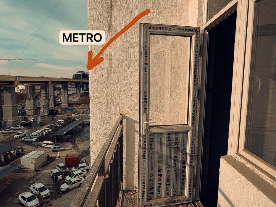 Сергели метро 1 бекат Новостройка БМ 1 хона 6 этаж Коробка 34кв.м