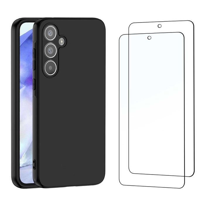 Husa Telefon Samsung Galaxy A55 silicon + 2 folii de protectie