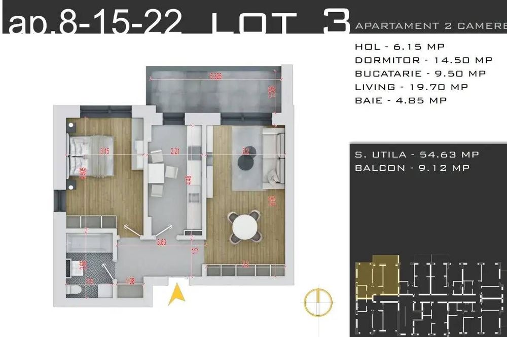 Apartament 2 Camere 0% Comision Theodor Pallady Metrou Nicolae Teclu