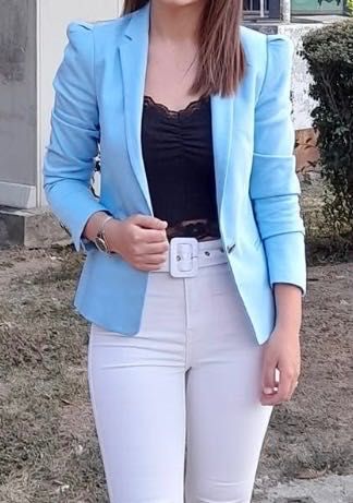 Сако ZARA светло син цвят