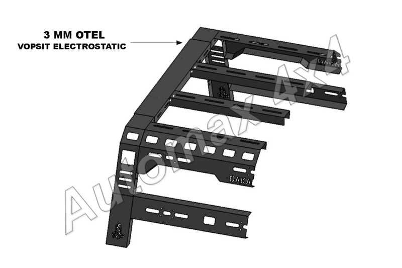 Rollbar (Spider) Dakar Bed Rack, Suport Cort