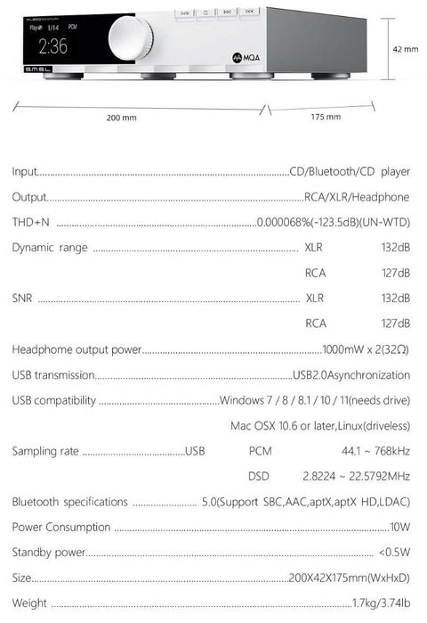 SMSL PL200 - Висок клас CD Player с вграден DAC