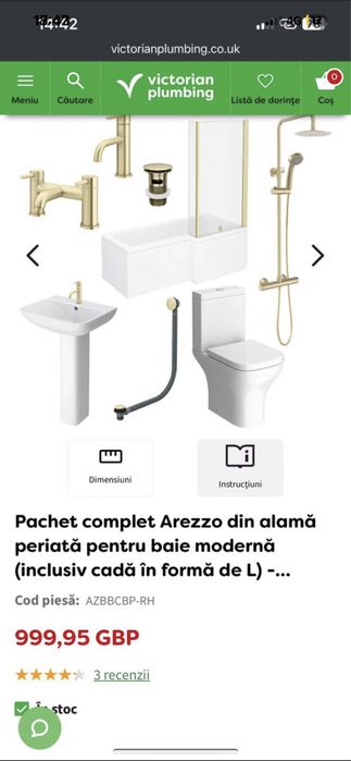 Baie completă alamă,arezzo