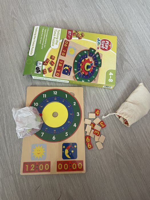 Детски игри -  Нов Дървен Часовник и почти ново лото Djeco