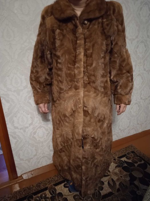 Шуба норка светло коричневая