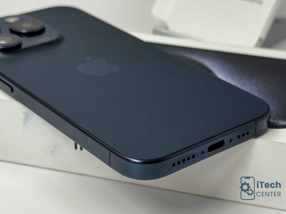 iPhone 15 Pro, 128GB, Blue Titanium, НЕРАЗЛИЧИМ ОТ НОВ, 1г. ГАРАНЦИЯ!
