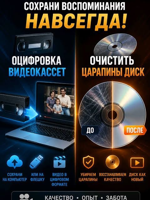 Видеокасета ва дискларни кайта тиклаймиз