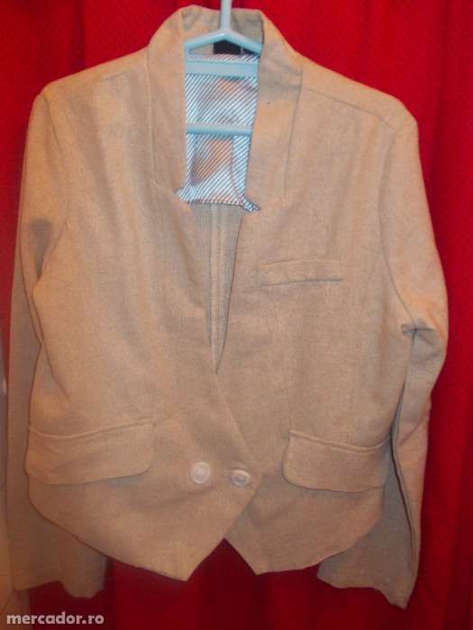 sacou scurt de dama crem