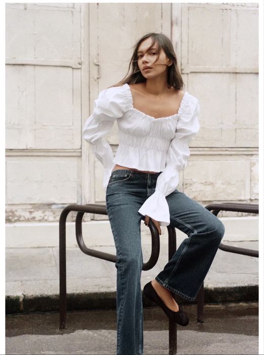 Дамска риза топ zara xs бяла