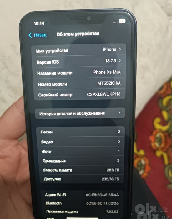 Iphone xs max 256gb 17 qilingan arginal