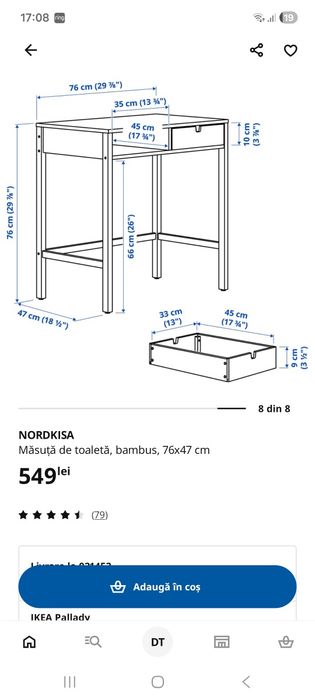 Birou / Măsuță de toaletă Ikea Bambus