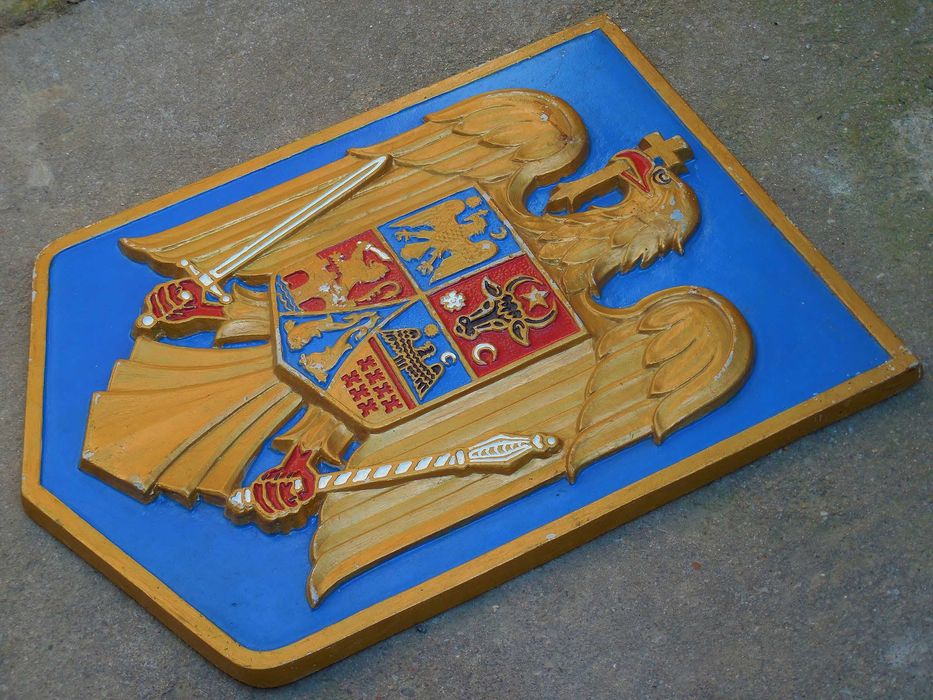 Stema Mare a României - Blazon în Relief cu Acvila Națională - Metal Masiv 4,6 kg.