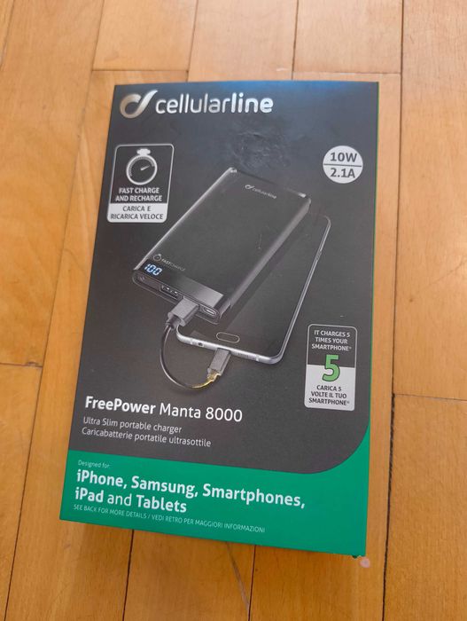 CELLULARLINE FreePower Manta 8000mAh ултратънка преносима батерия