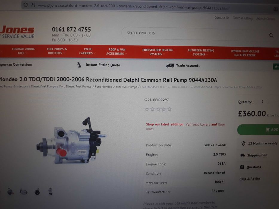 Pompa injectie NOUA Ford Mondea mk3 2.0/2.2 TDCI