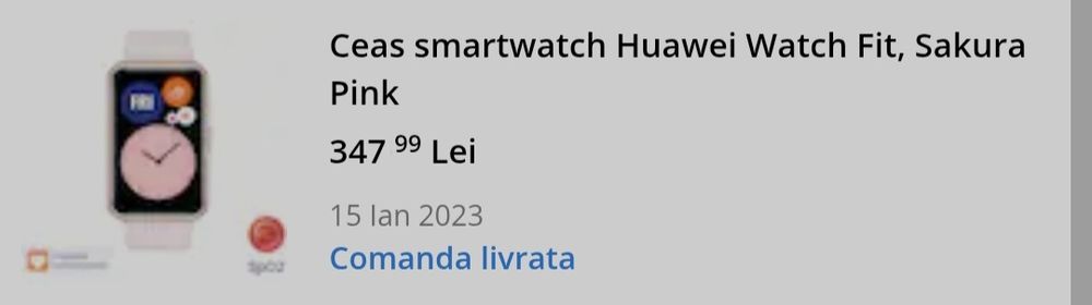 Ceas smartwatch Huawei Watch Fit, Sakura Pink