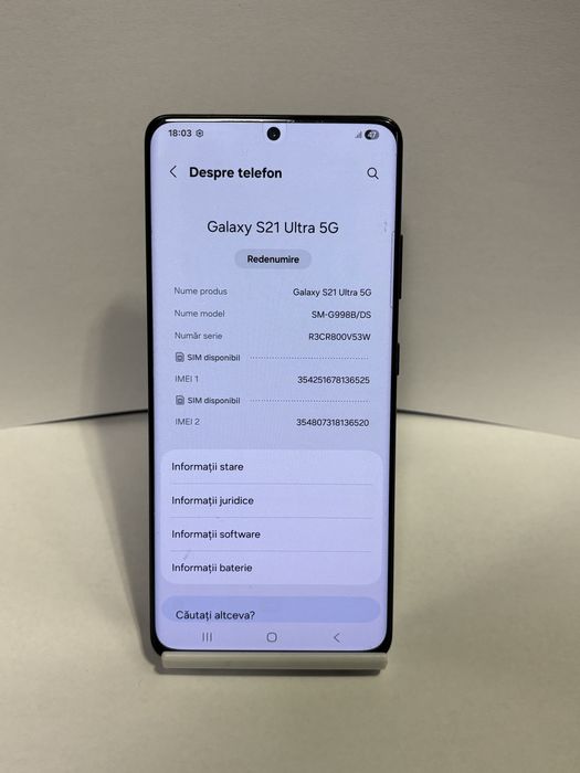 MDM vinde: Samsung S21 Ultra 5G, 128GB, Phantom Black.