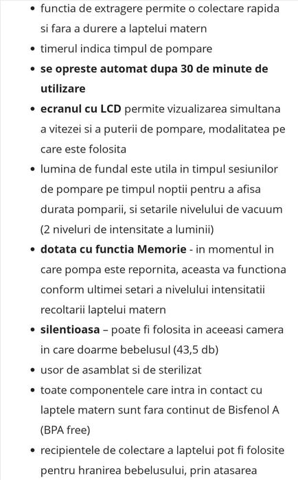 Pompa San electrică + cadou sterilizator de la tommee tippee