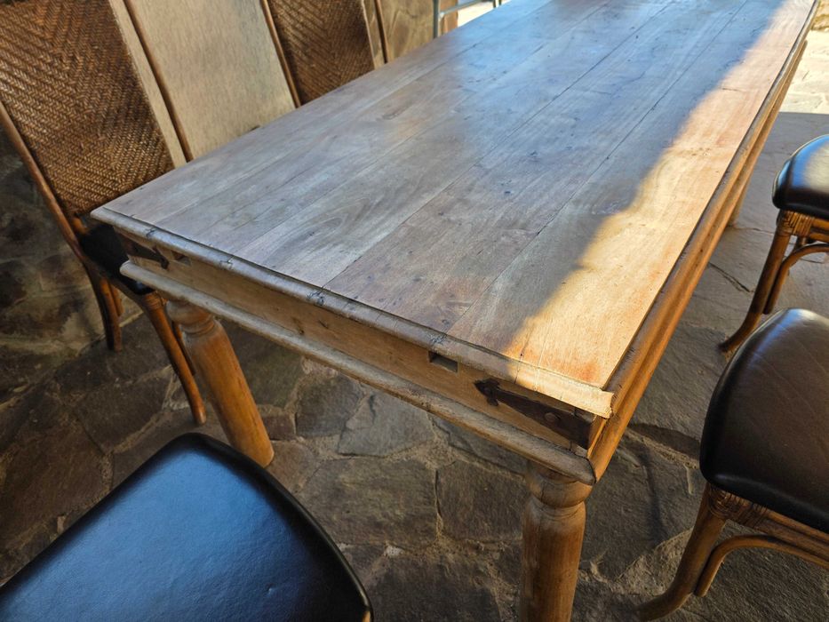 Masă veche din lemn masiv – sec. XIX – stil rustic nordic / Danemarca