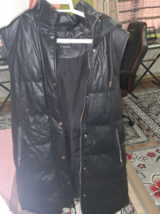 Vestă dama lunga piele