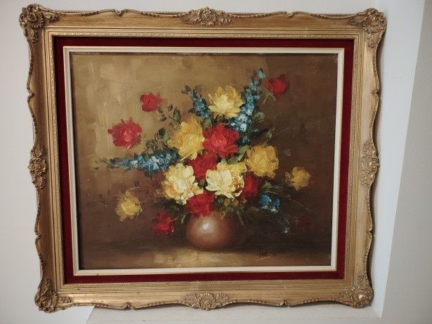 Ulei pe panza o lucrare veche semnată deosebita încadrată într-o ramă